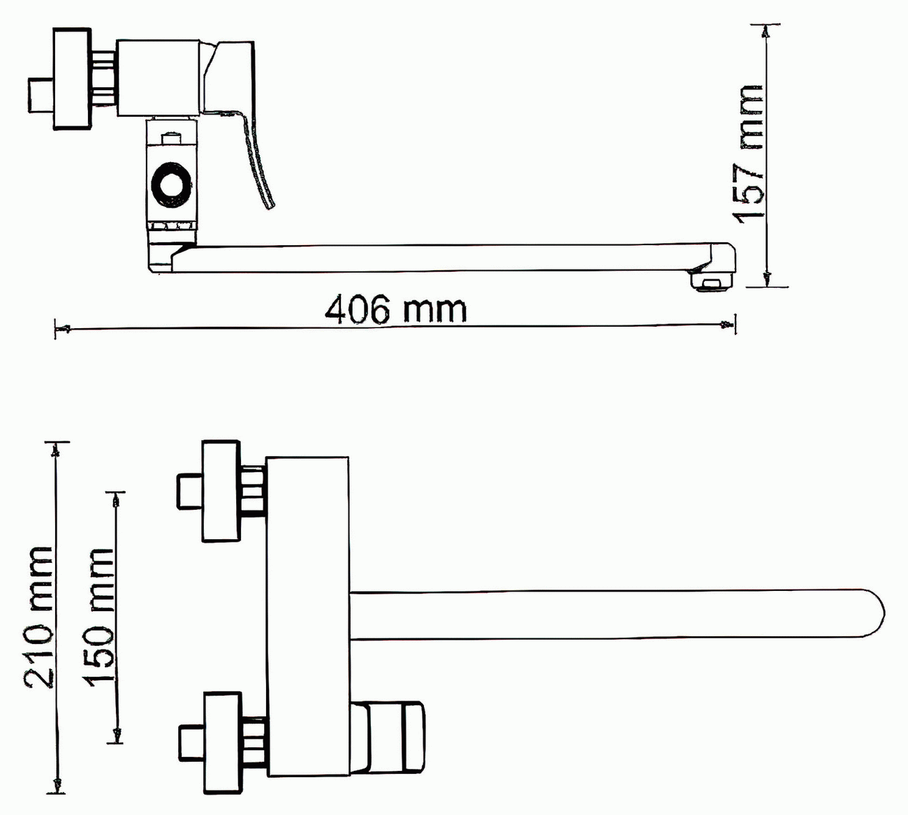 WasserKraft Exter 1602L Смеситель для ванны с длинным изливом (бронза)