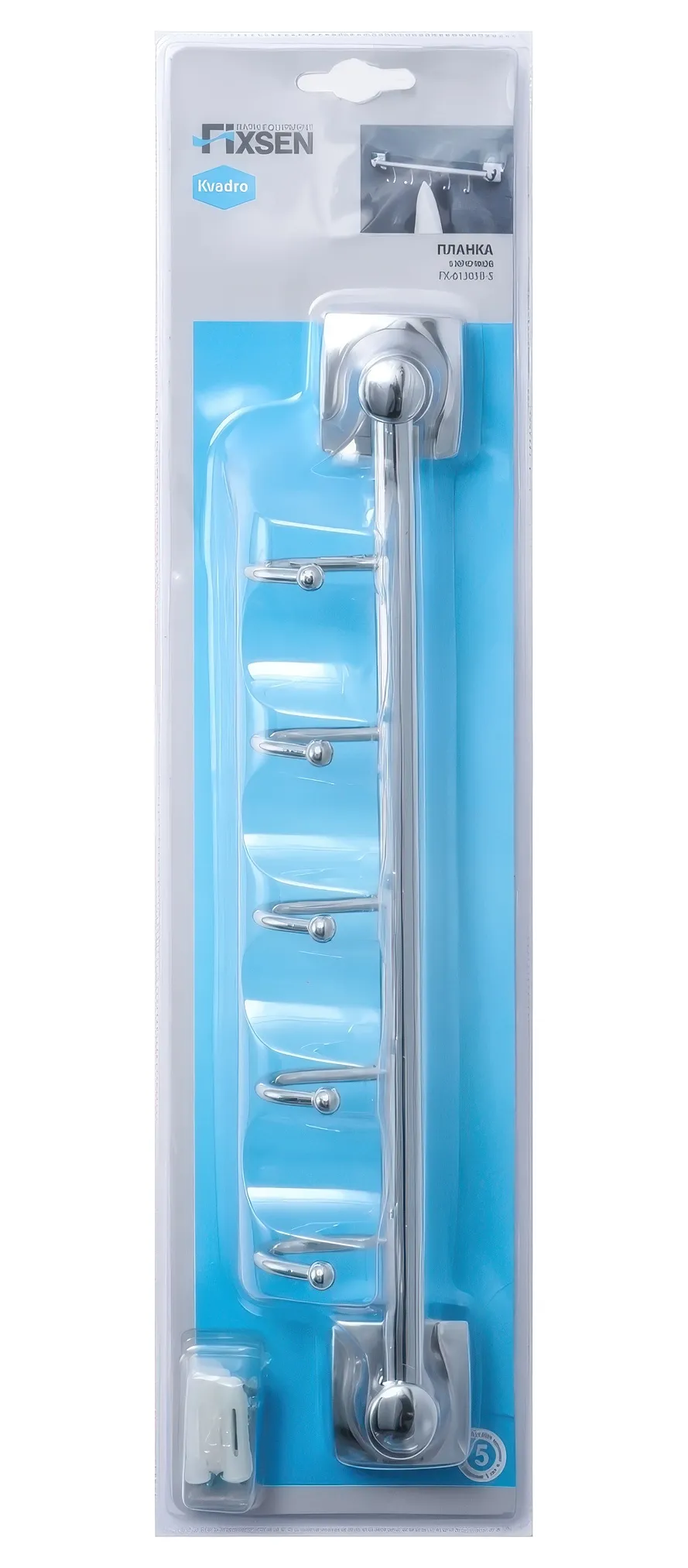 Fixsen Kvadro FX-61305B-5 Планка с 5-ю крючками