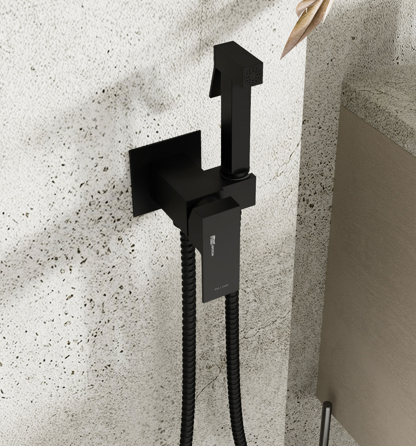 WasserKraft A71638 Встраиваемый смеситель с гигиеническим душем (чёрный)