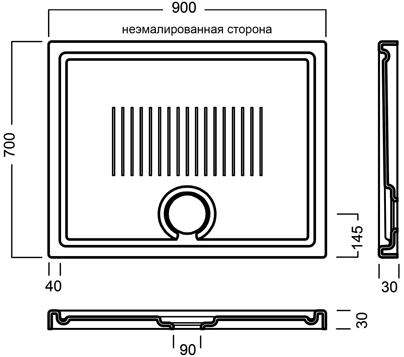 Hatria LIF H3 Y1W1 Керамический душевой поддон 90x70