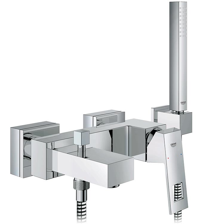 Grohe Eurocube 23141 000 Смеситель для ванны с душем и кронштейном