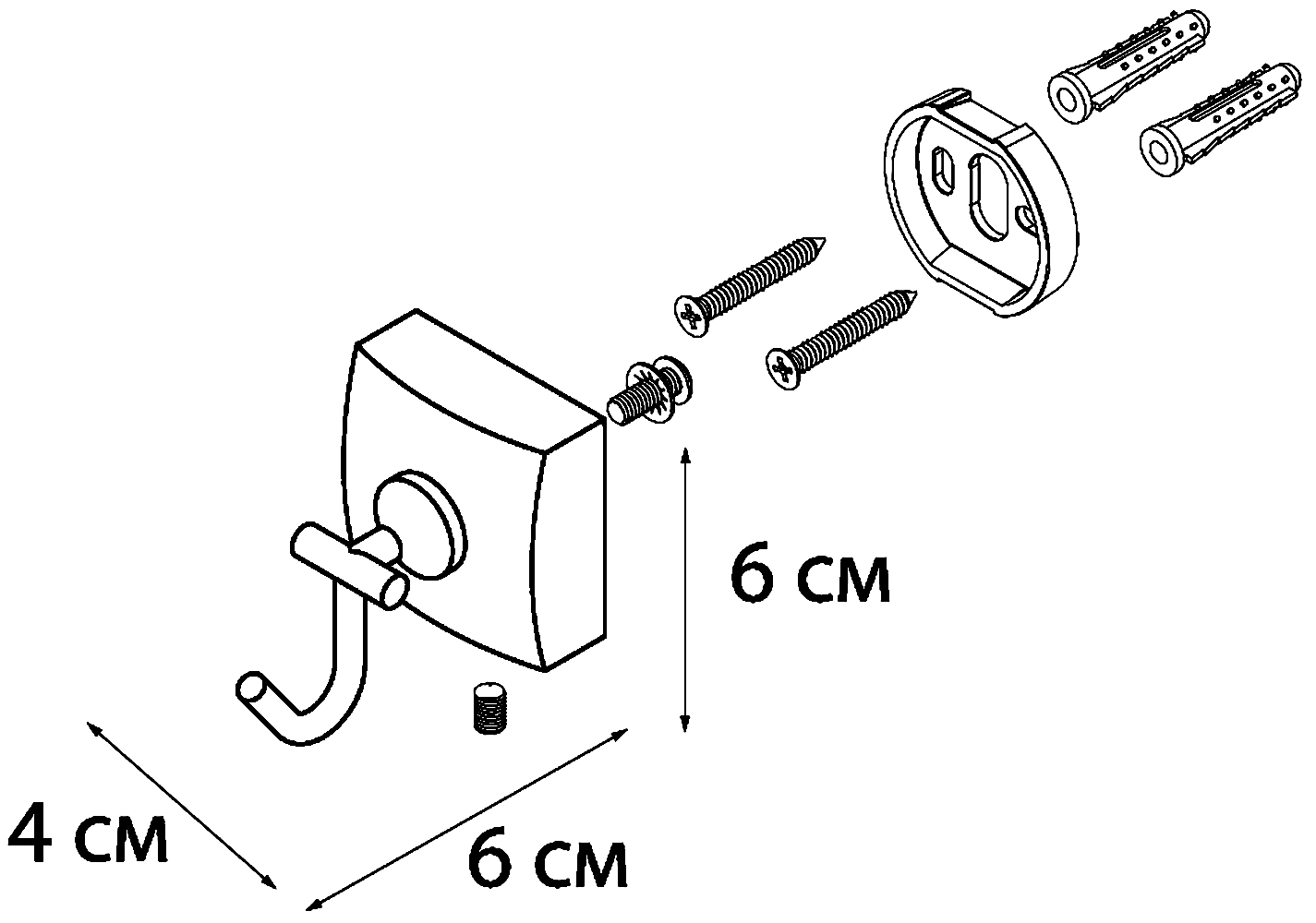 Fixsen Kvadro FX-61305F Крючок одинарный