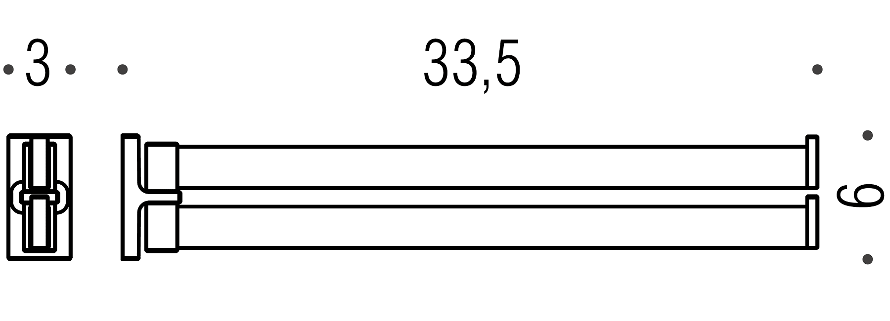 Colombo Look B1612 NM Полотенцедержатель двойной поворотный (чёрный)