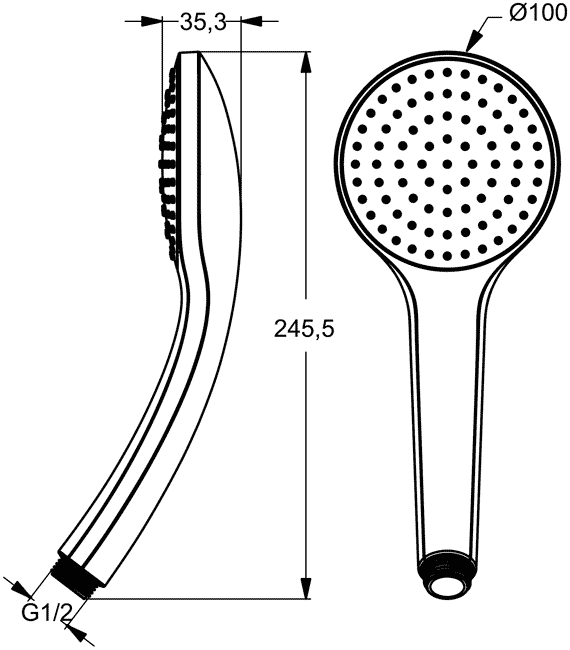 Ideal Standard IdealRain M1 B9402AA  Ручной душ 1 режим