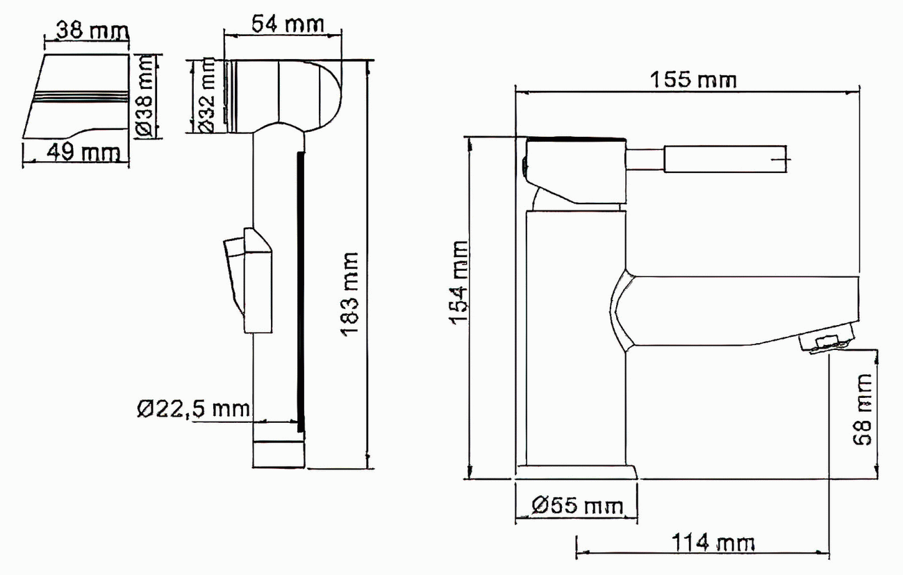 WasserKraft Main 4108 Смеситель для раковины с гигиеническим душем