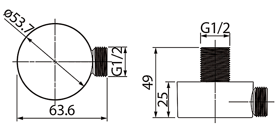 IDDIS 002SB00I62 Отвод 1/2" для душа