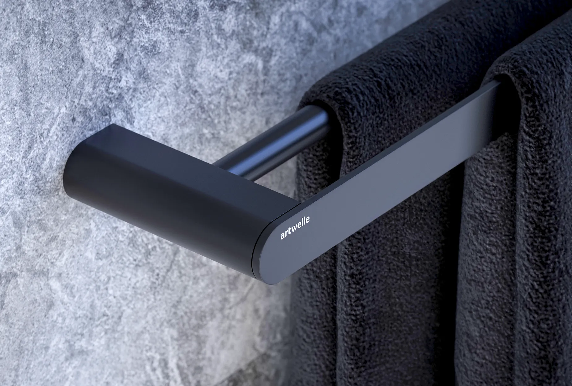 ArtWelle Schwarz 7711 Полотенцедержатель двойной 60 см (чёрный)