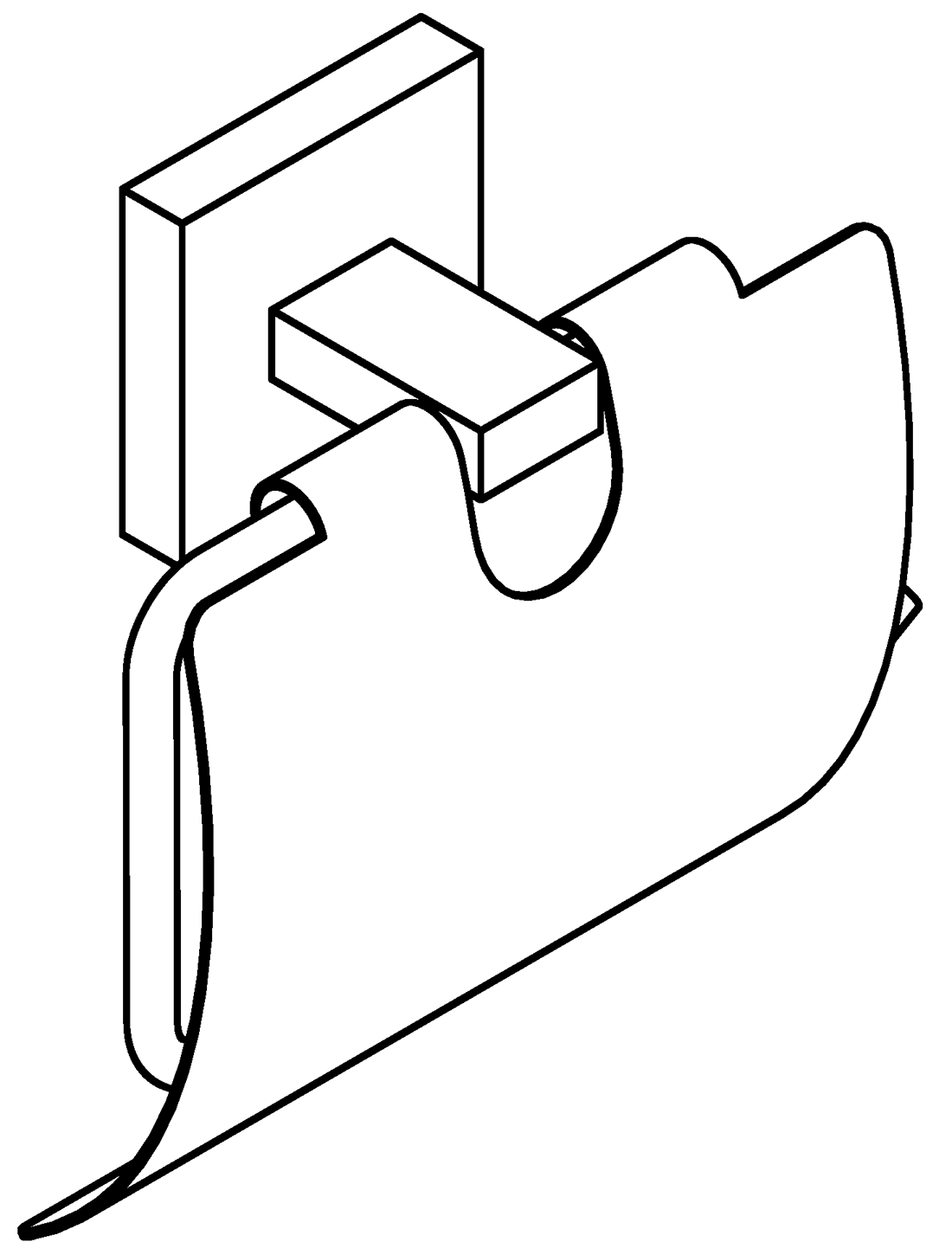 Rainbowl Cube 2742-BP Держатель туалетной бумаги с крышкой (чёрный)