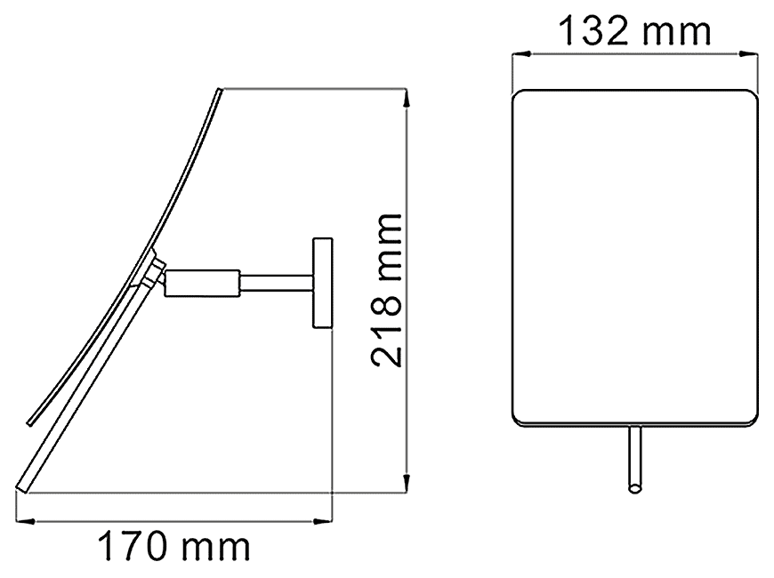 WasserKraft K-1001 Зеркало косметическое настенное 3X