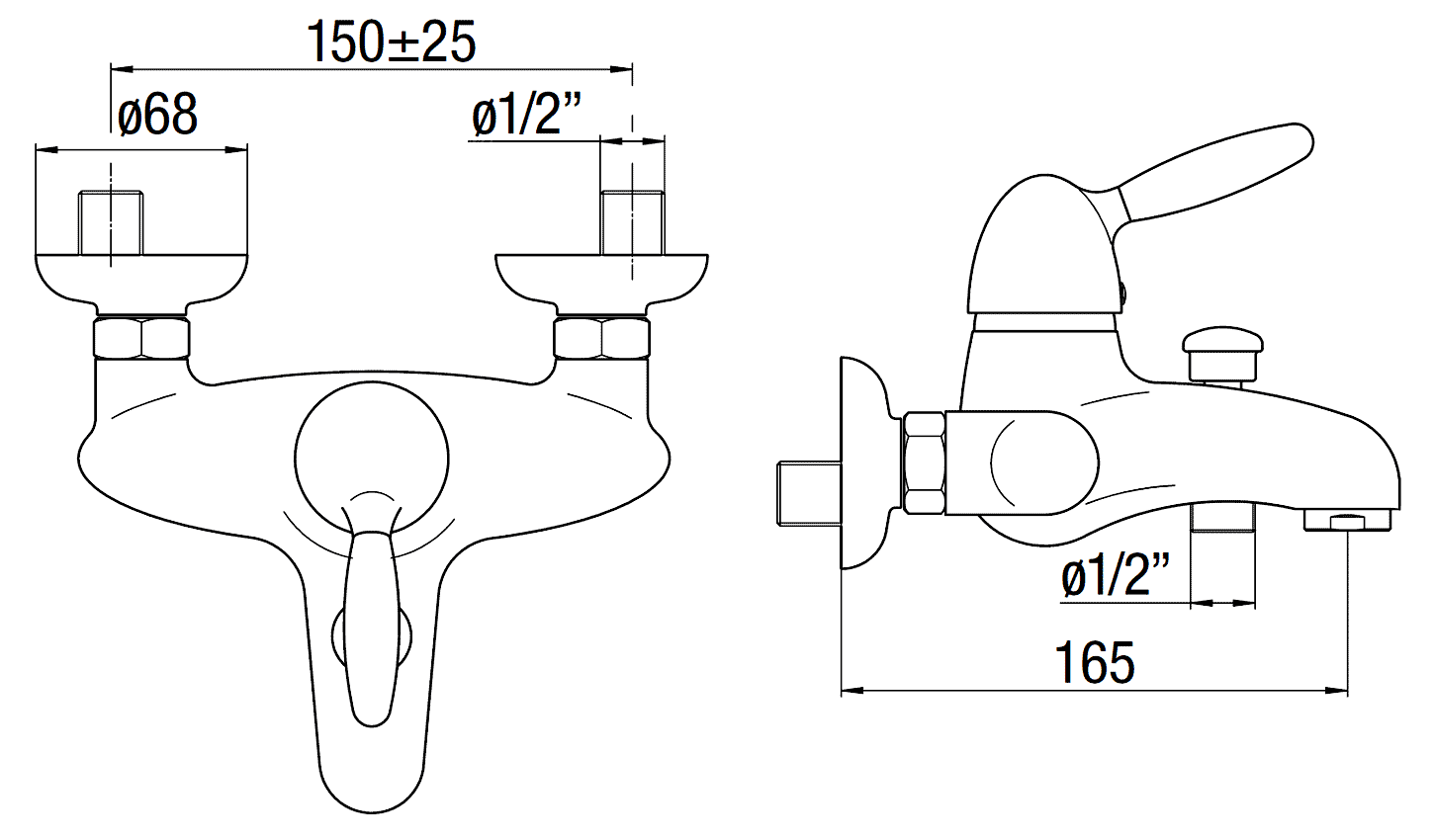 Nobili Uniko UK110/1T5BR  Смеситель для ванны (бронза)