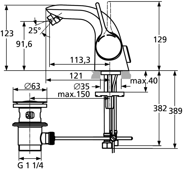 Ideal Standard Melange A4268AA  Смеситель для биде