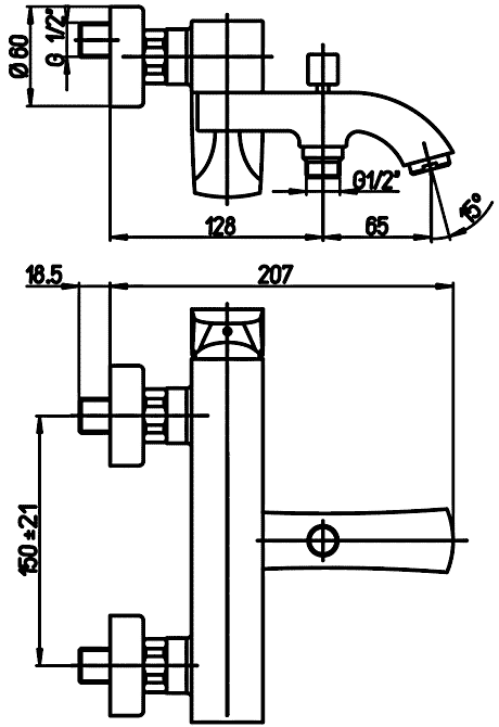 Paini F1 F1CR111 Смеситель для ванны