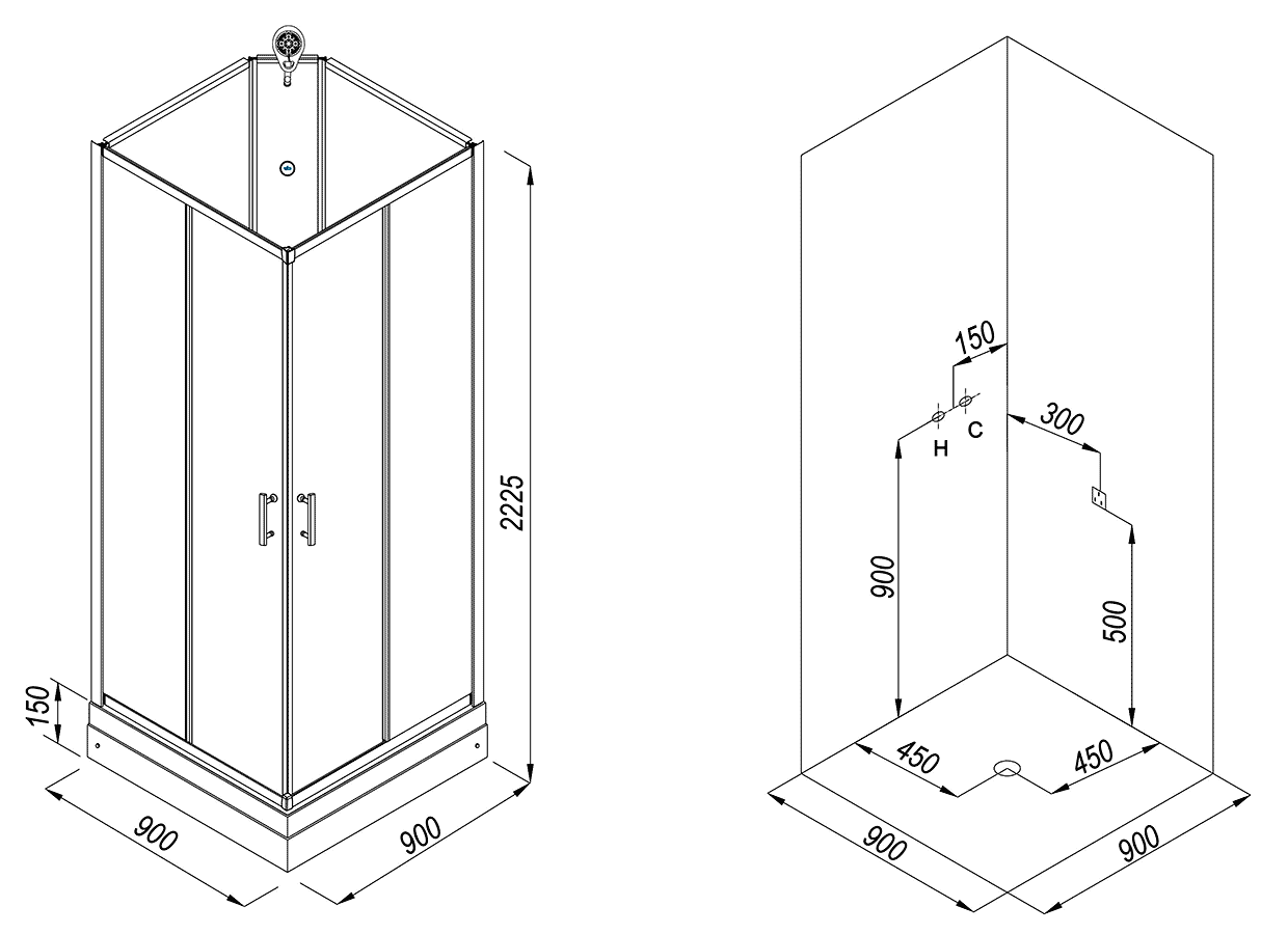 Timo Ilma 109 Душевая кабина 900x900x2225