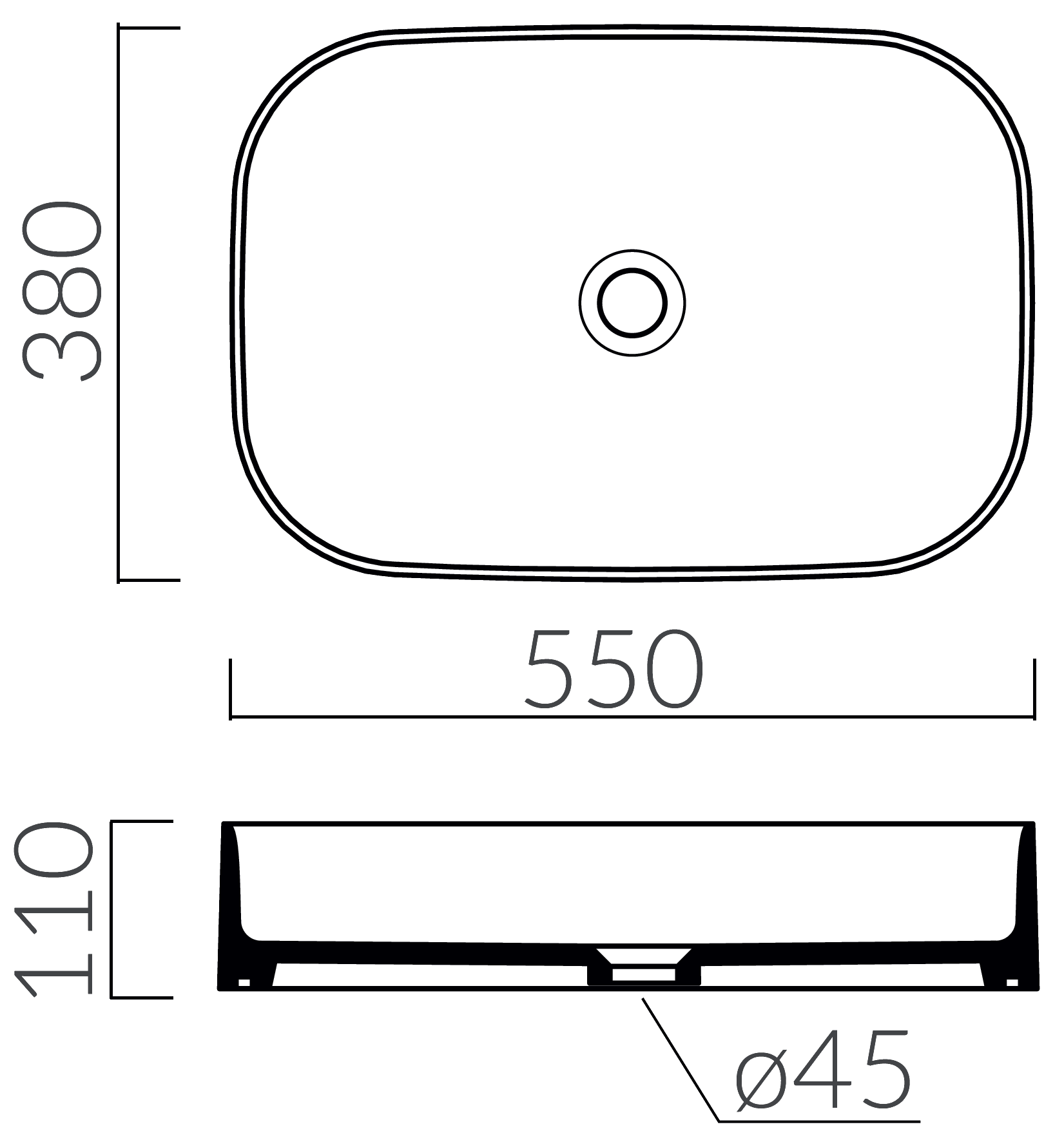 Galassia SmartB 7402 Свободностоящая раковина 550x380