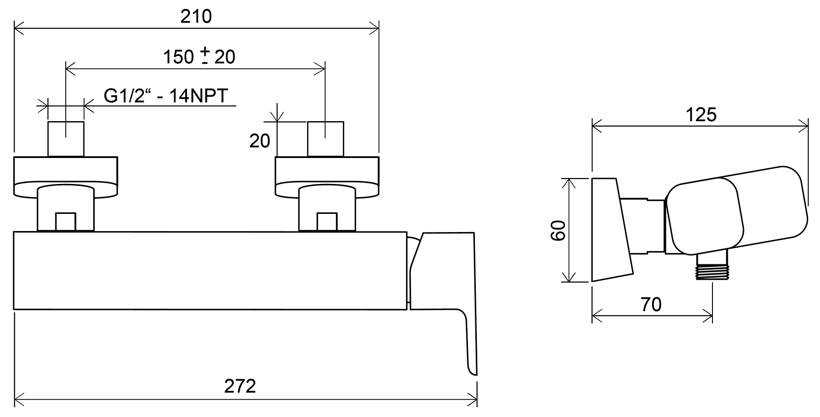 Ravak 10° TD032.00/150 X070066 Смеситель душевой