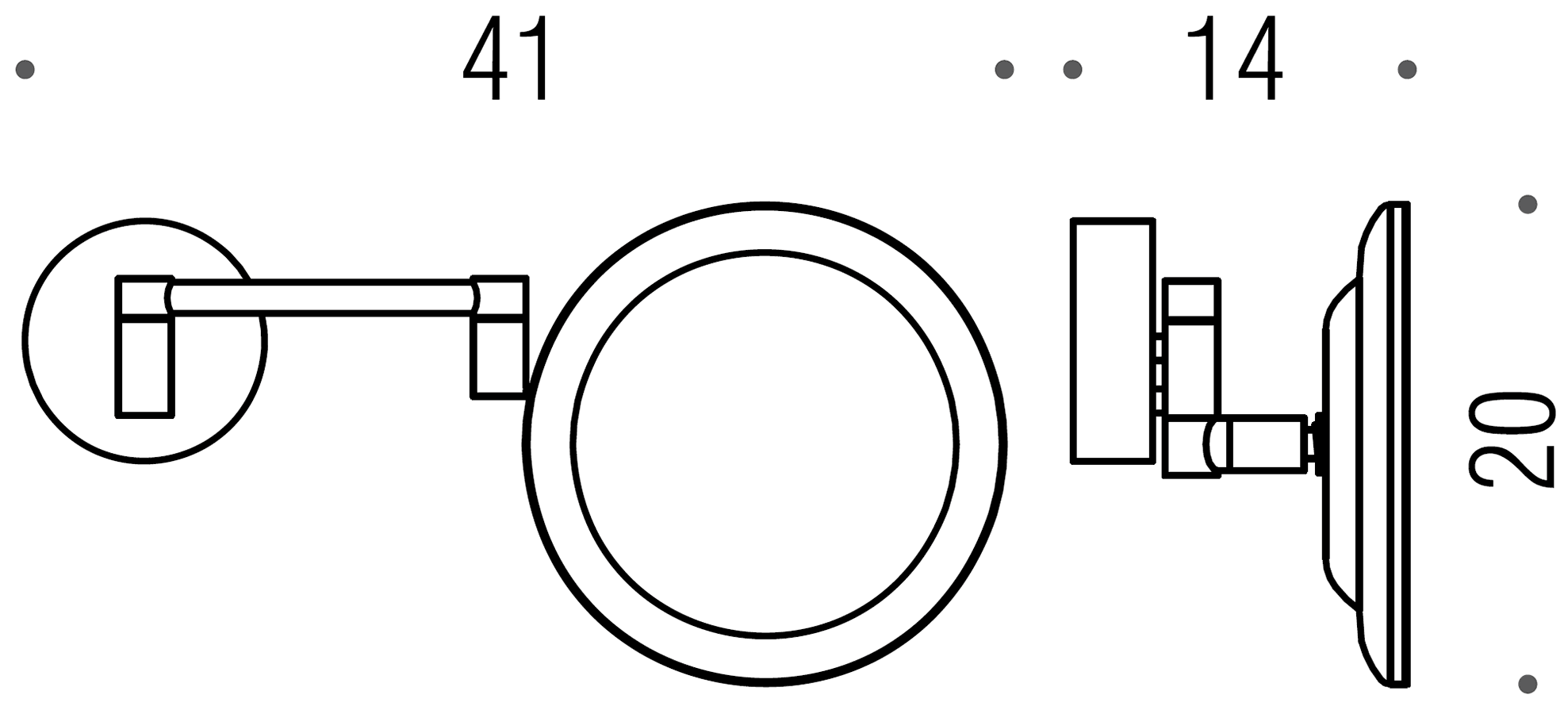 Colombo Contract B9751 Настенное косметическое зеркало с LED подсветкой 3x
