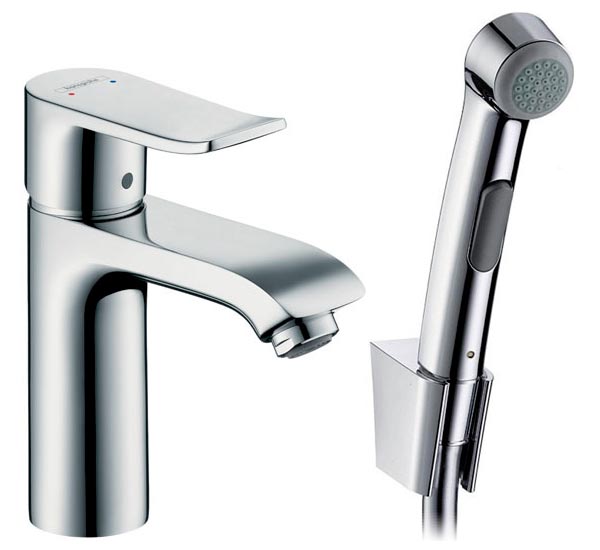 Hansgrohe Metris 31285 000  Смеситель для раковины с гигиеническим душем