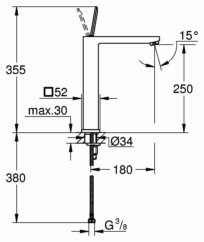 Grohe Eurocube Joy 23661 000 Смеситель для свободностоящей раковины XL-Size