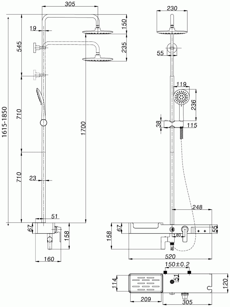 Lemark Tropic LM7007C Душевая система со смесителем