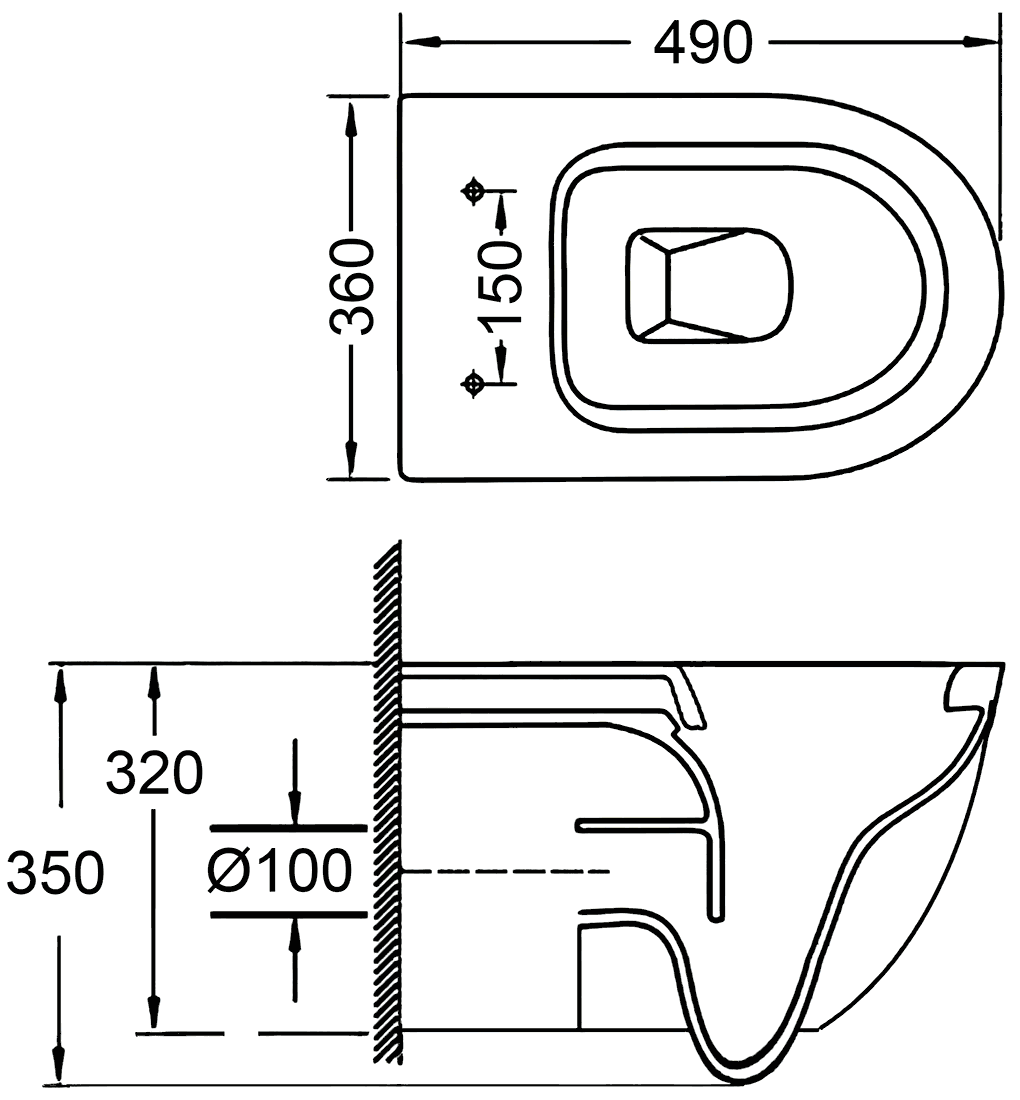 Grossman GR-4455S Унитаз подвесной безободковый с тонкой крышкой
