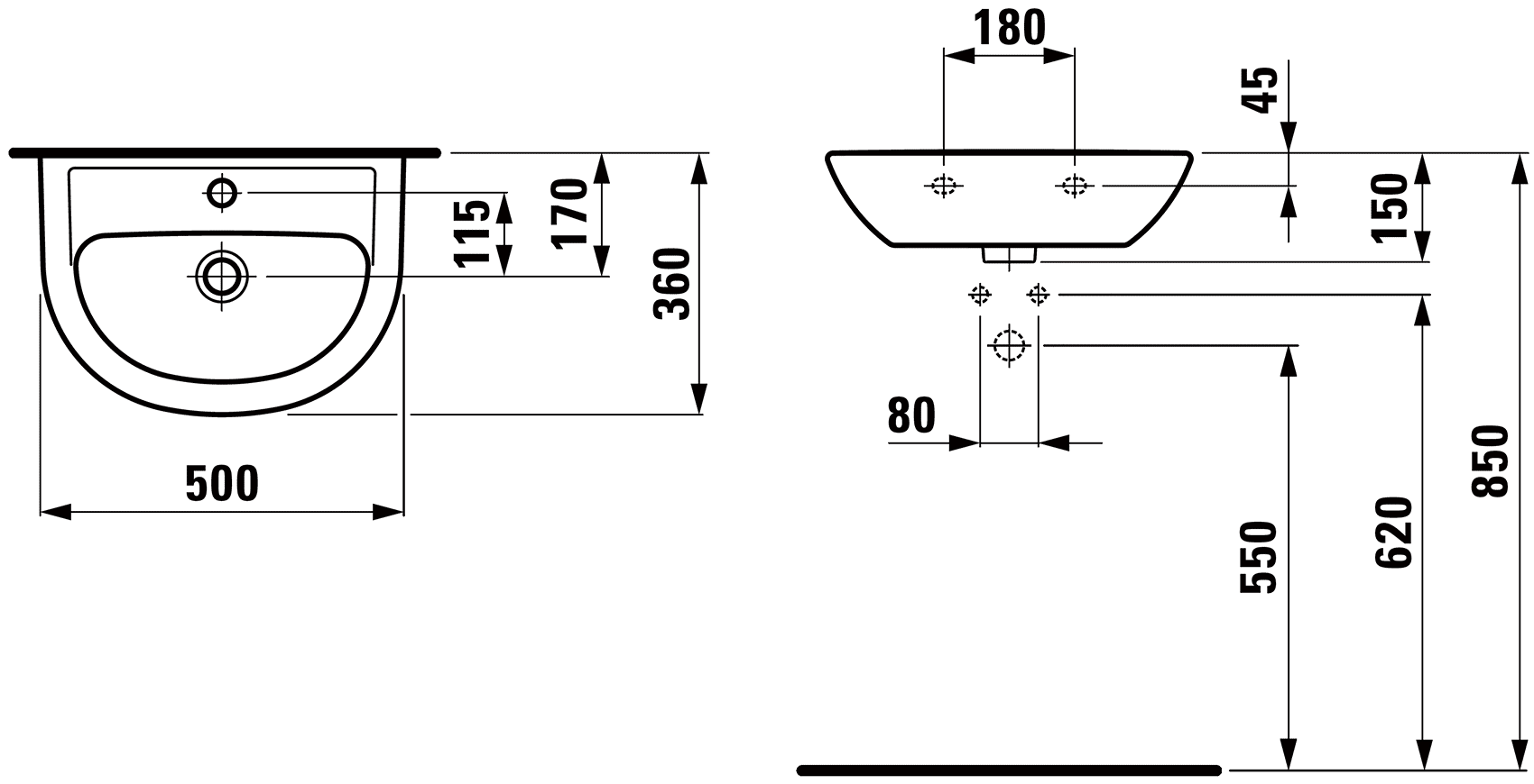 Laufen PRO 8.1595.3.000.104.1  Раковина 500х360