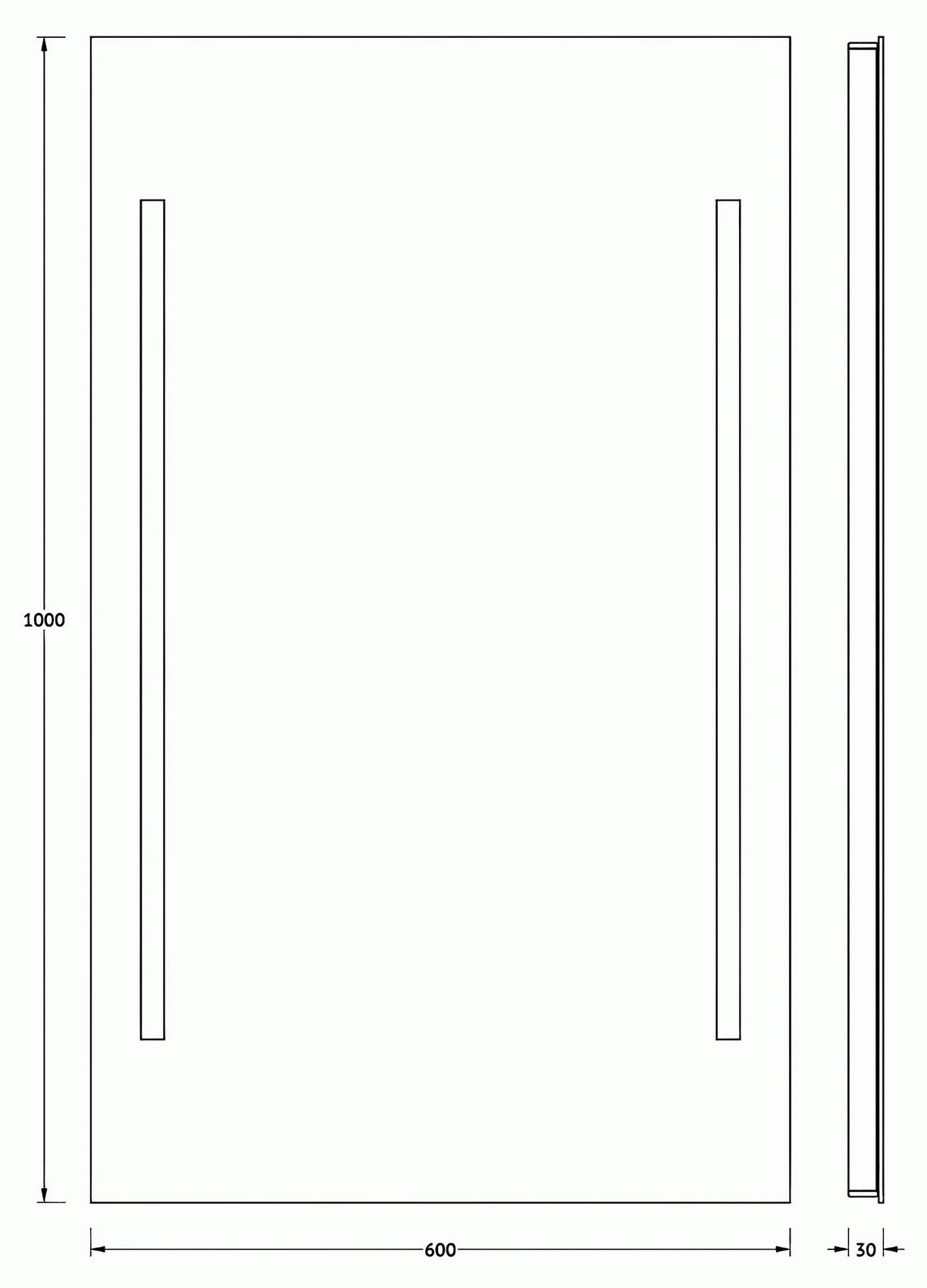 Evoform Ledline BY2123 Зеркало 60x100 с LED светильниками