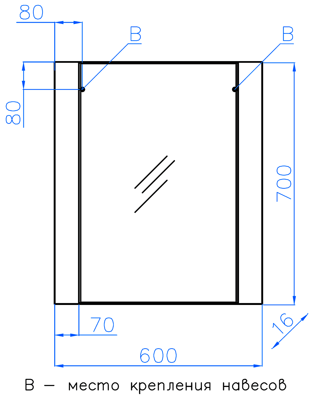 Style Line Монако 60 Зеркало 600x700 (Осина/Белый)