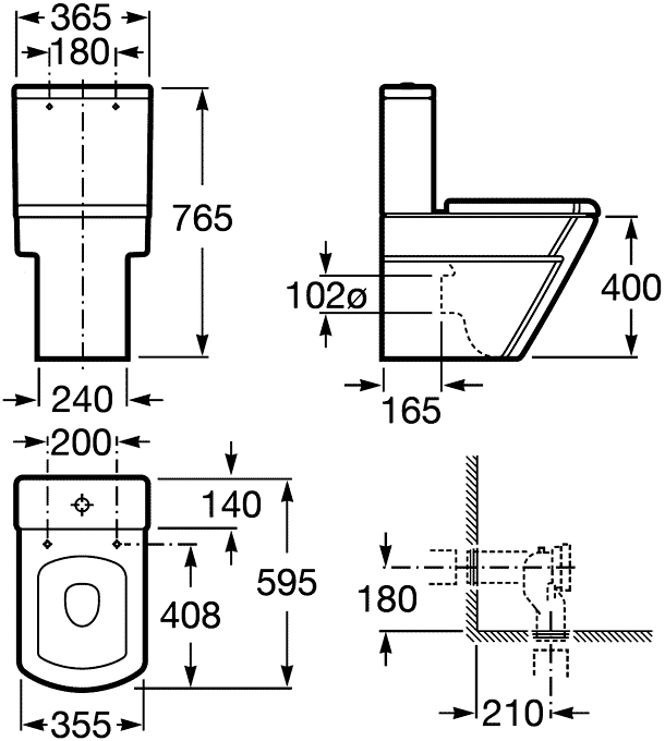 Roca Hall 342629/341620/801622004  Унитаз-компакт с сидением Soft-Close