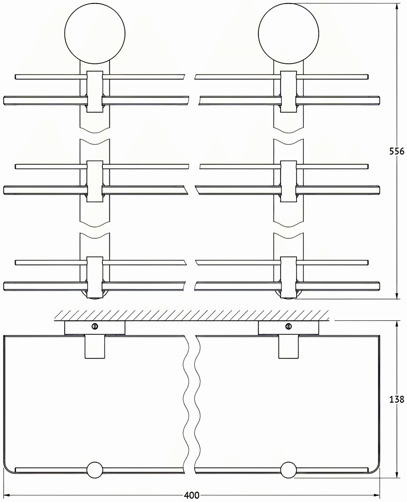 ArtWelle Harmonie HAR038 Полочка тройная 40 см (стекло)