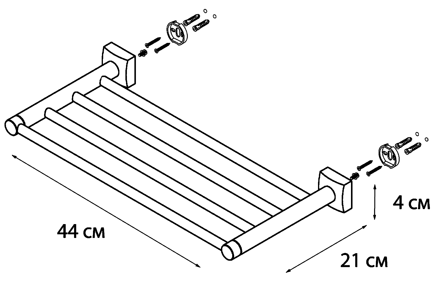 Fixsen Kvadro FX-61316 Полка для полотенец 44см