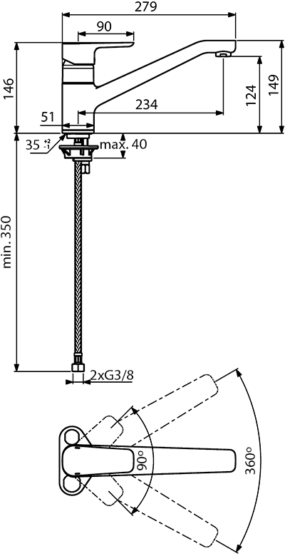 Ideal Standard CeraPlan III B0722AA  Смеситель кухонный