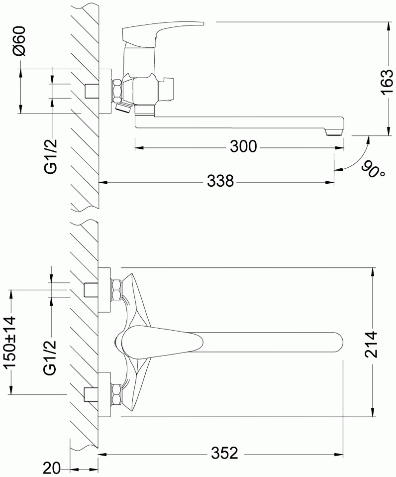 Lemark Linara LM0451C Смеситель для ванны