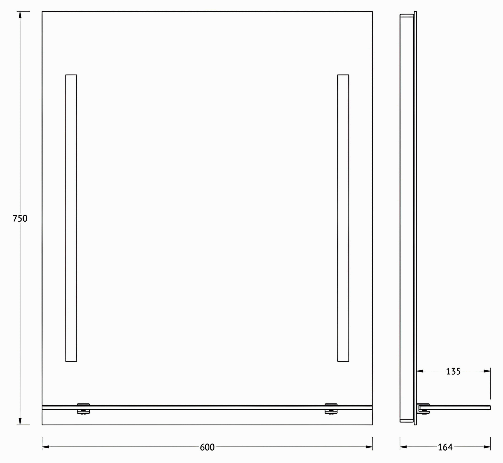 Evoform Ledline-S BY2162 Зеркало 600x750 с полочкой и LED-светильниками