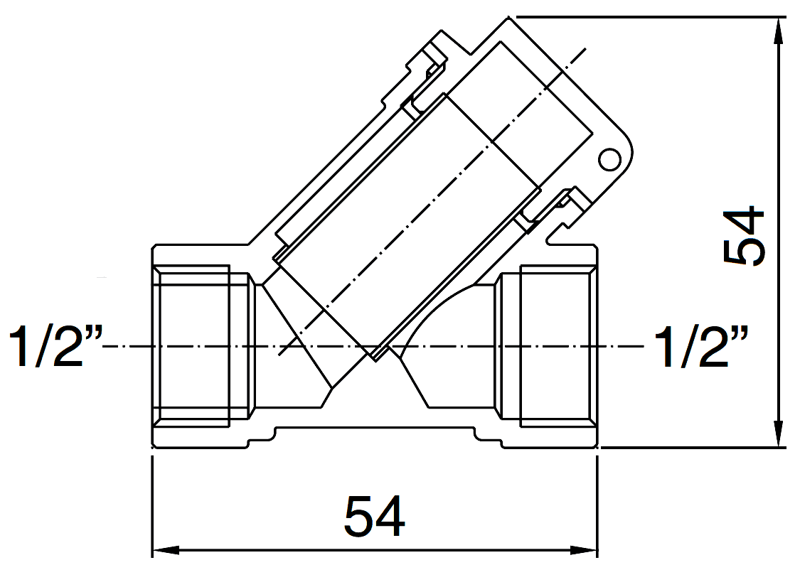 Remer 38912 Фильтр грубой очистки 1/2" косой (400 микрон)