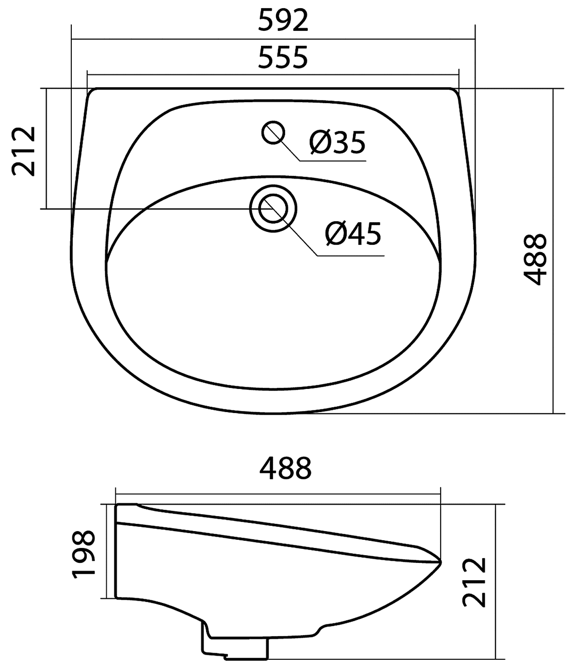 Santek Бриз 60 1.WH11.0.466 Раковина 592x488