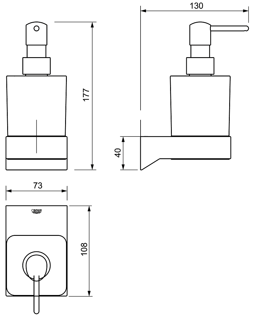 Grohe Selection Cube 40805000/40865000 Диспенсер для жидкого мыла