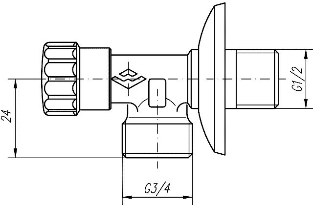 Mofem 163-0014-00 Угловой вентиль 1/2"x3/4" (для стиральной машины)