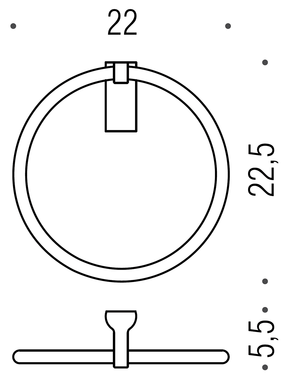 Colombo Luna B0111 Полотенцедержатель-кольцо