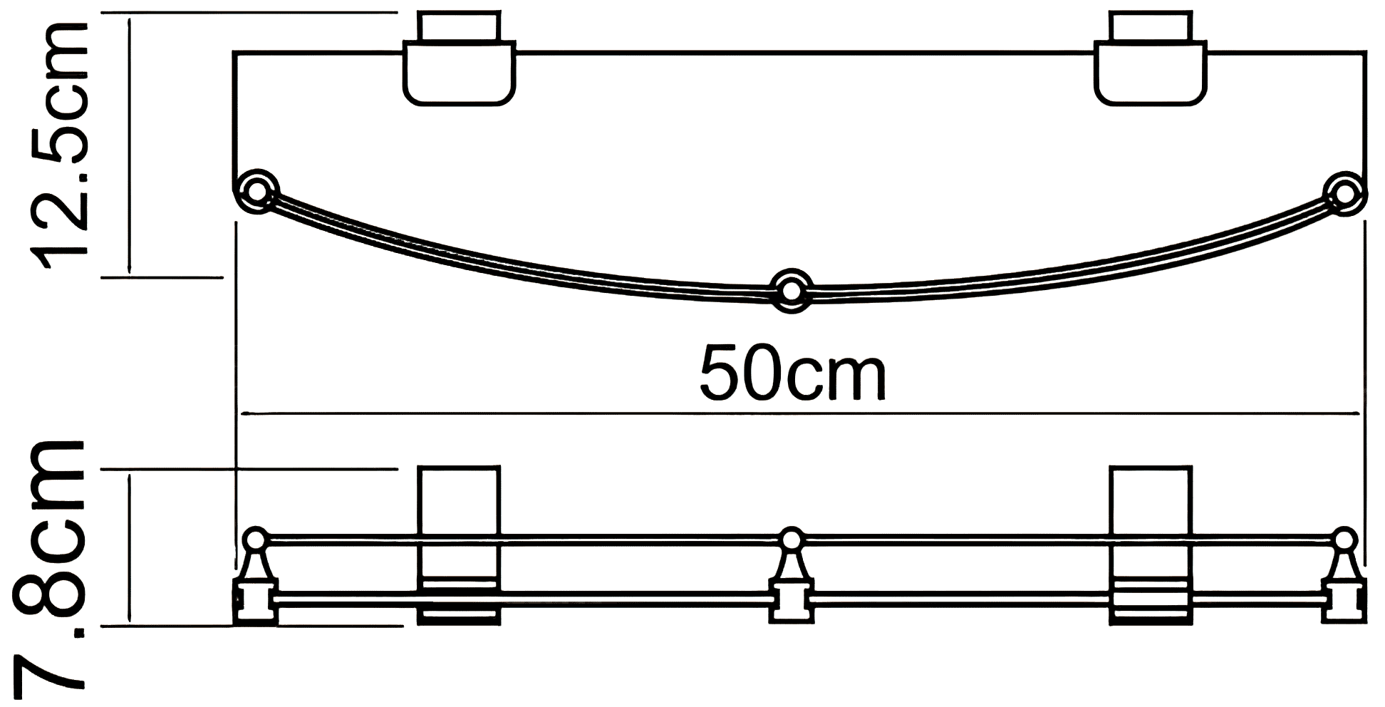 WasserKraft Lopau K-6044 Полка стеклянная 50 см