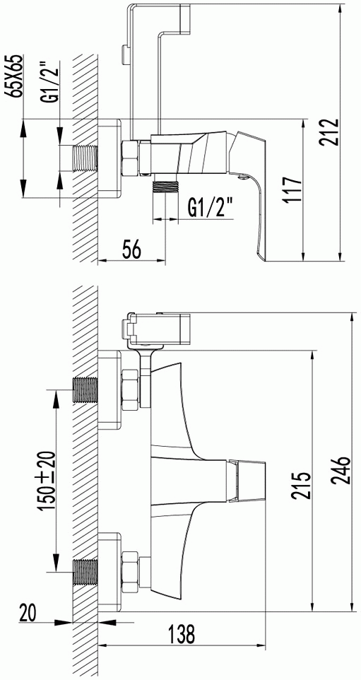 Lemark Unit LM4518C Смеситель с гигиеническим душем