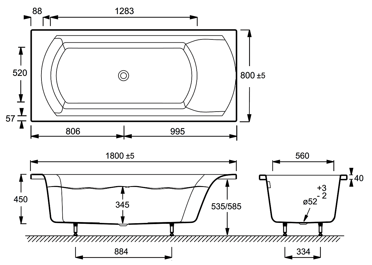 Jacob Delafon OVE E60143RU  Акриловая ванна 180х80