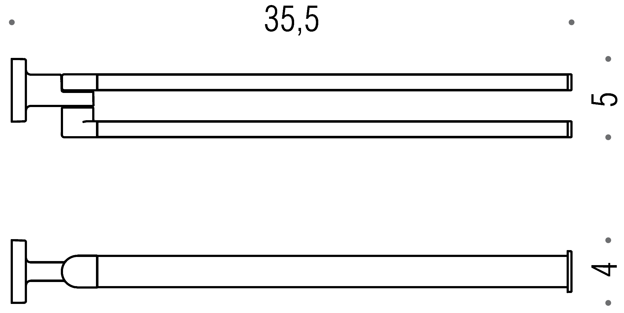 Colombo Nordic B5212 Полотенцедержатель 2-ой поворотный 35 см