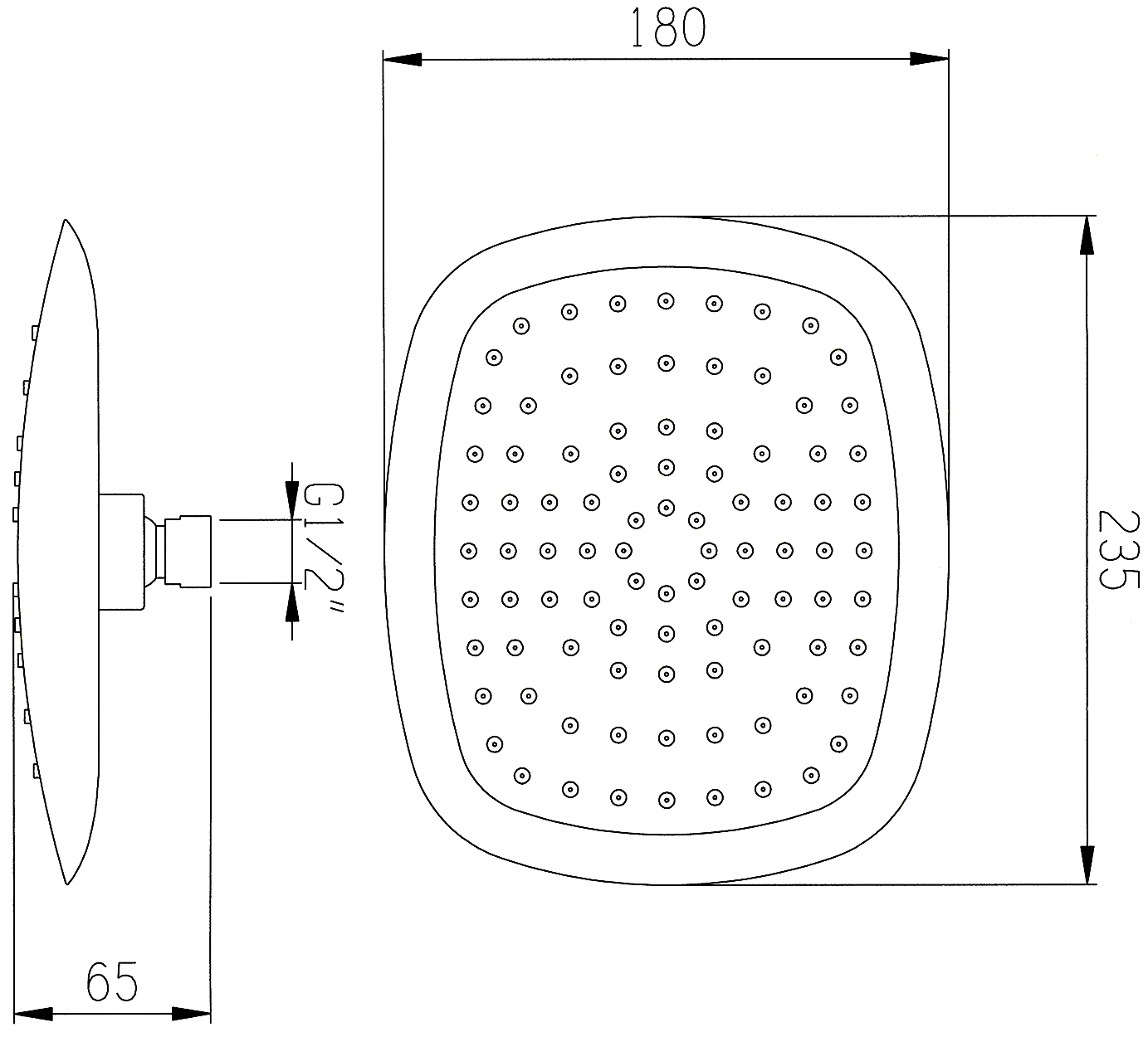 I.S.A. TEN 59865 Верхний душ 180x235 мм (пластик)