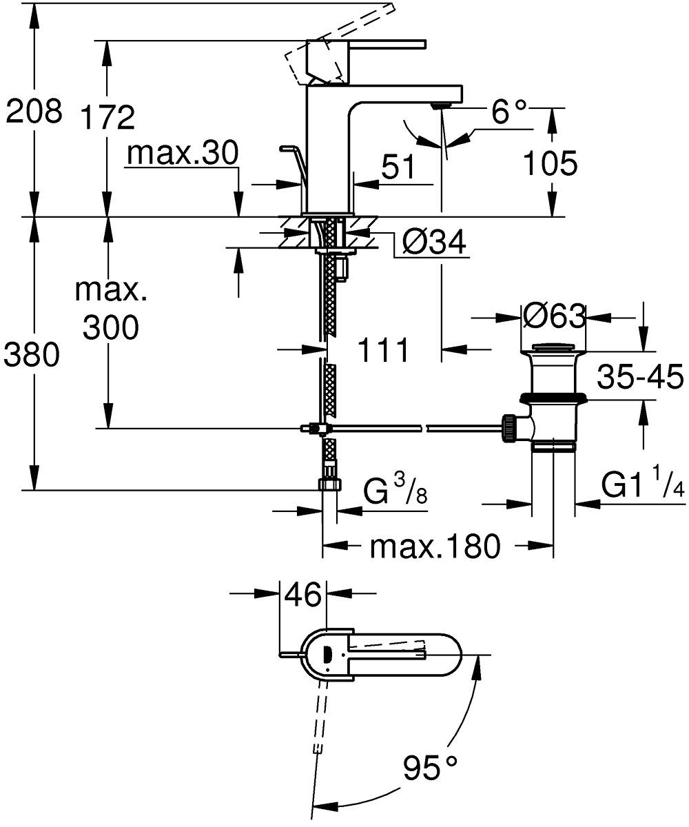 Grohe Plus 23870 003 Смеситель для раковины S-Size