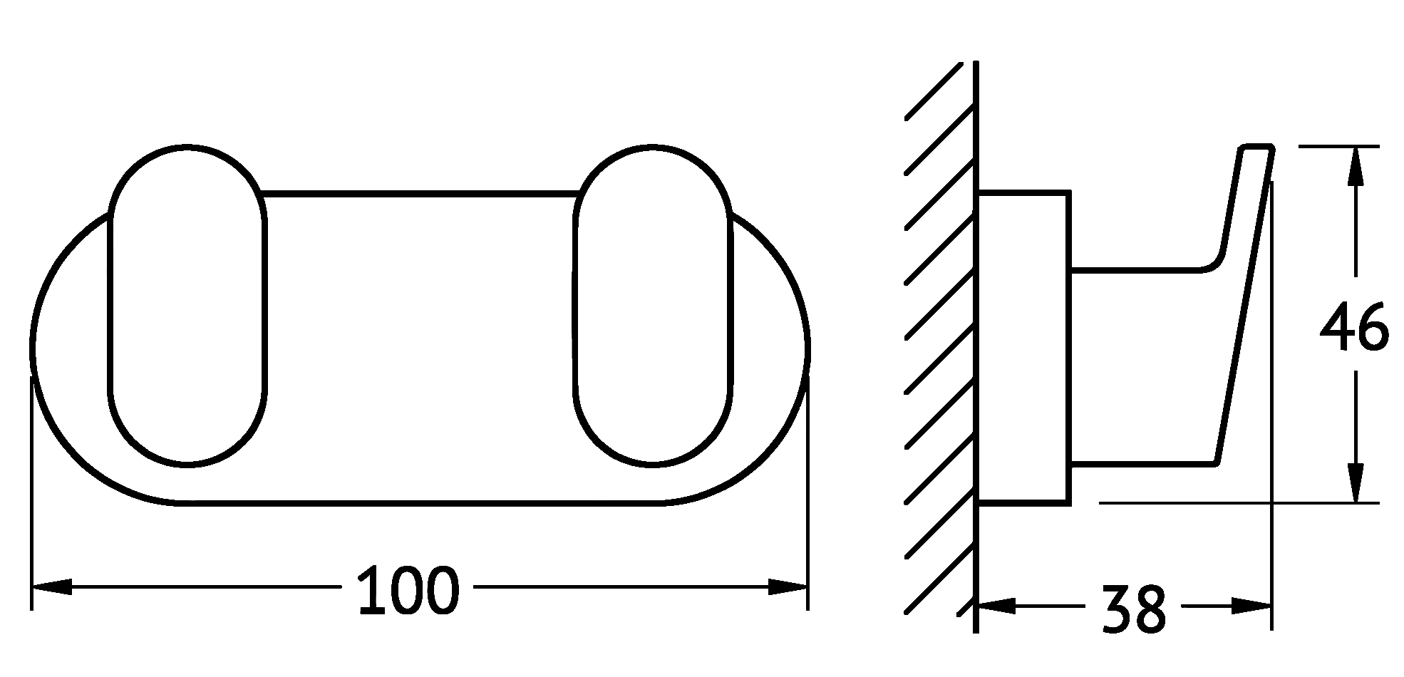 ArtWelle Schwarz 7725 Крючок двойной (чёрный)