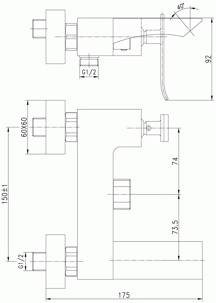 Lemark Contest LM5814CW Смеситель для ванны