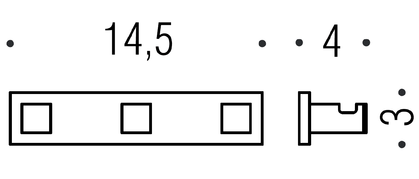 Colombo Look LC37 NM Планка с 3-мя крючками (чёрный)