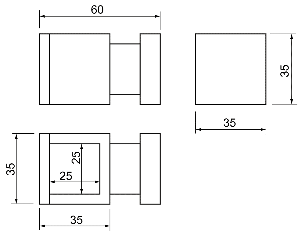 Margaroli AC0000AB07  Крючок для полотенцесушителя (квадрат 25x25 мм)