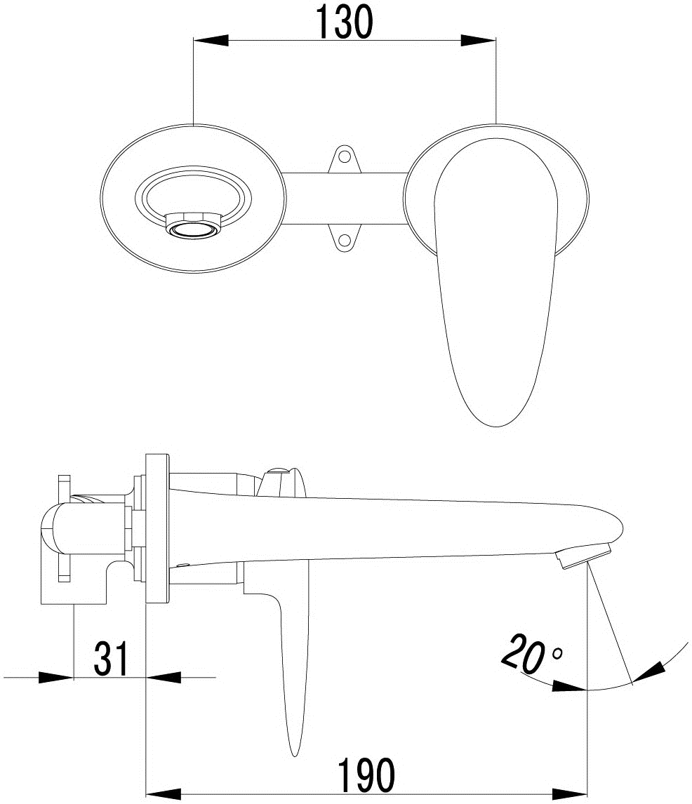 Lemark Status LM4426C Смеситель для раковины настенный