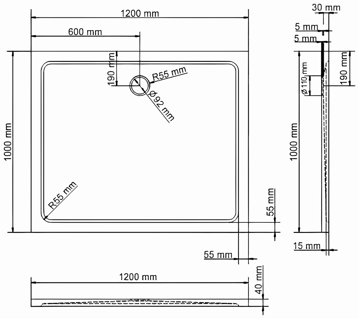 WasserKraft Berkel 48T10 Душевой поддон 1200x1000